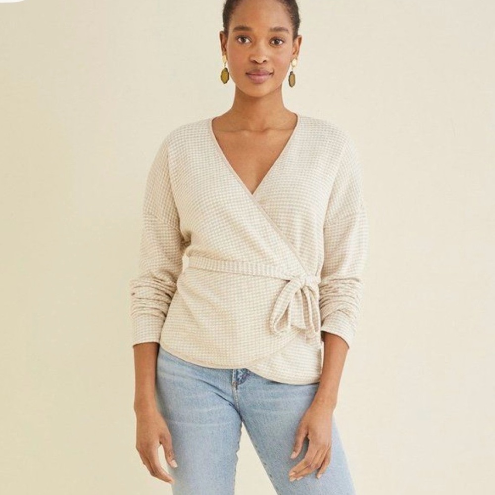 Amour Vert Wrap Sweater Top Large